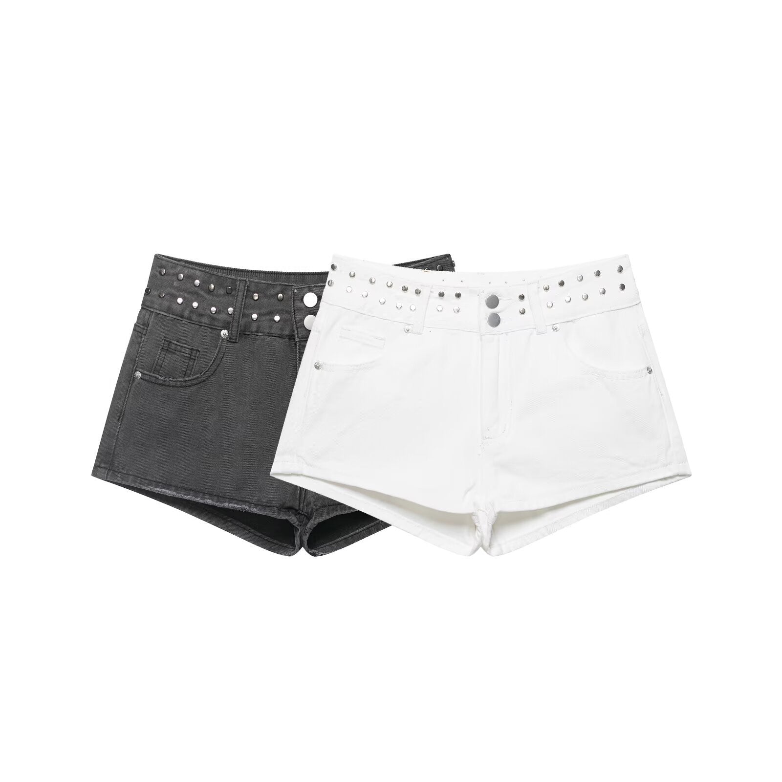Casual versatile star low waisted denim shorts