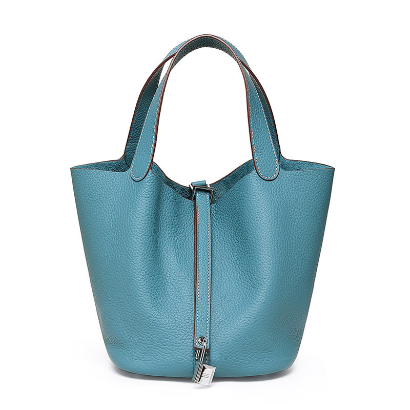 Head layer cowhide bucket bag women's leather high-end handbag