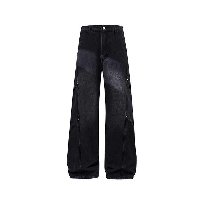 Denim Pants Men's Design Desert Style Flared Tapered Fit Casual Straight Leg Jeans