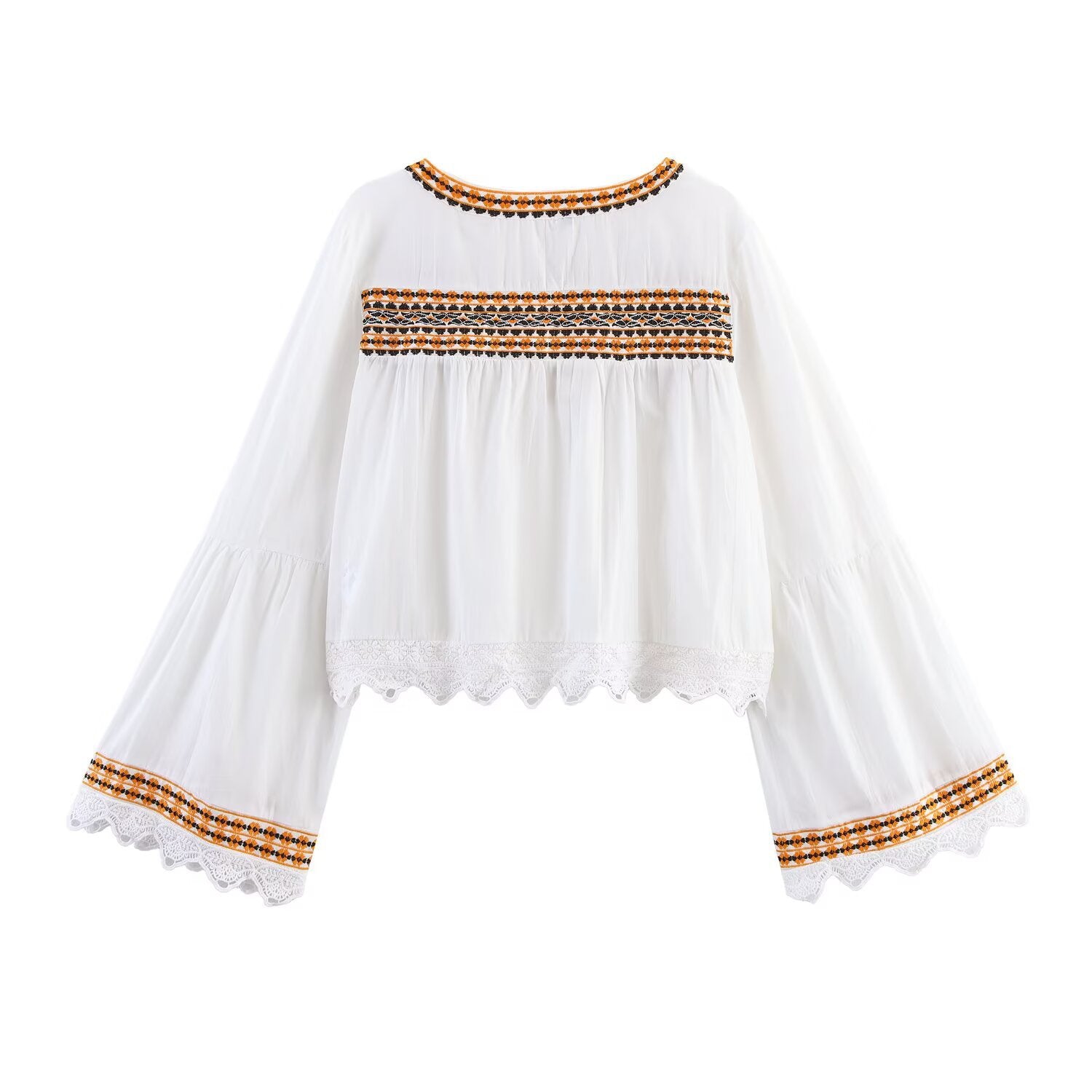 Embroidered shirt+embroidered shorts set