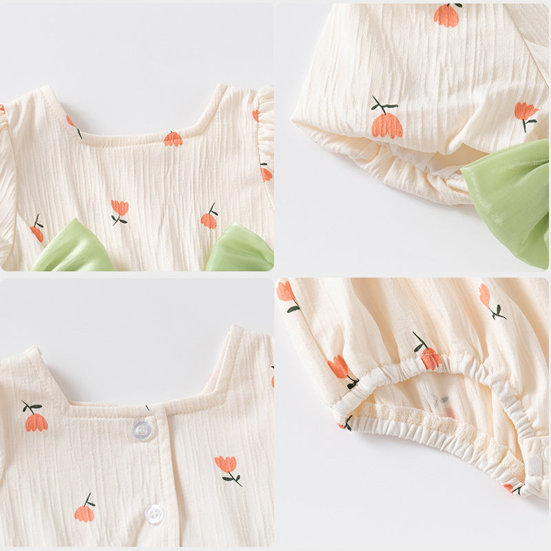 Short sleeved bow jumpsuit