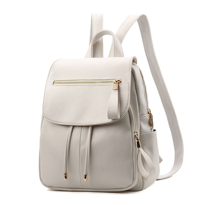 Soft leather backpack travel bag