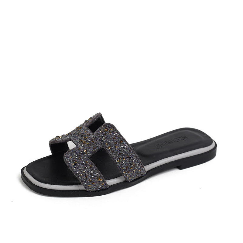 Color-block Slides for Women,Beach Travel Shoes