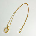 Luxury Large Square Crystal Necklace Cooper Alloy for Women Jewelry Trendy Vintage Charm  Accessories Sweater Chain