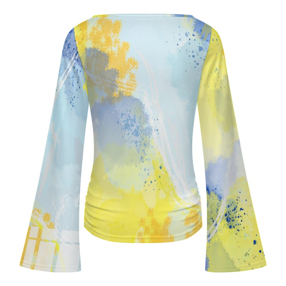 Women's Boat Neck Bell Sleeve T-shirt