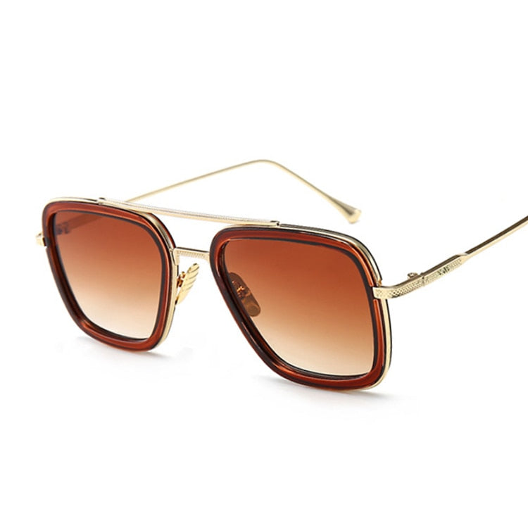 Black Sunglasses Woman/man Mirrored Designer Brand Woman Glasses Vintage Blue Lens Sun Glasses Female UV400