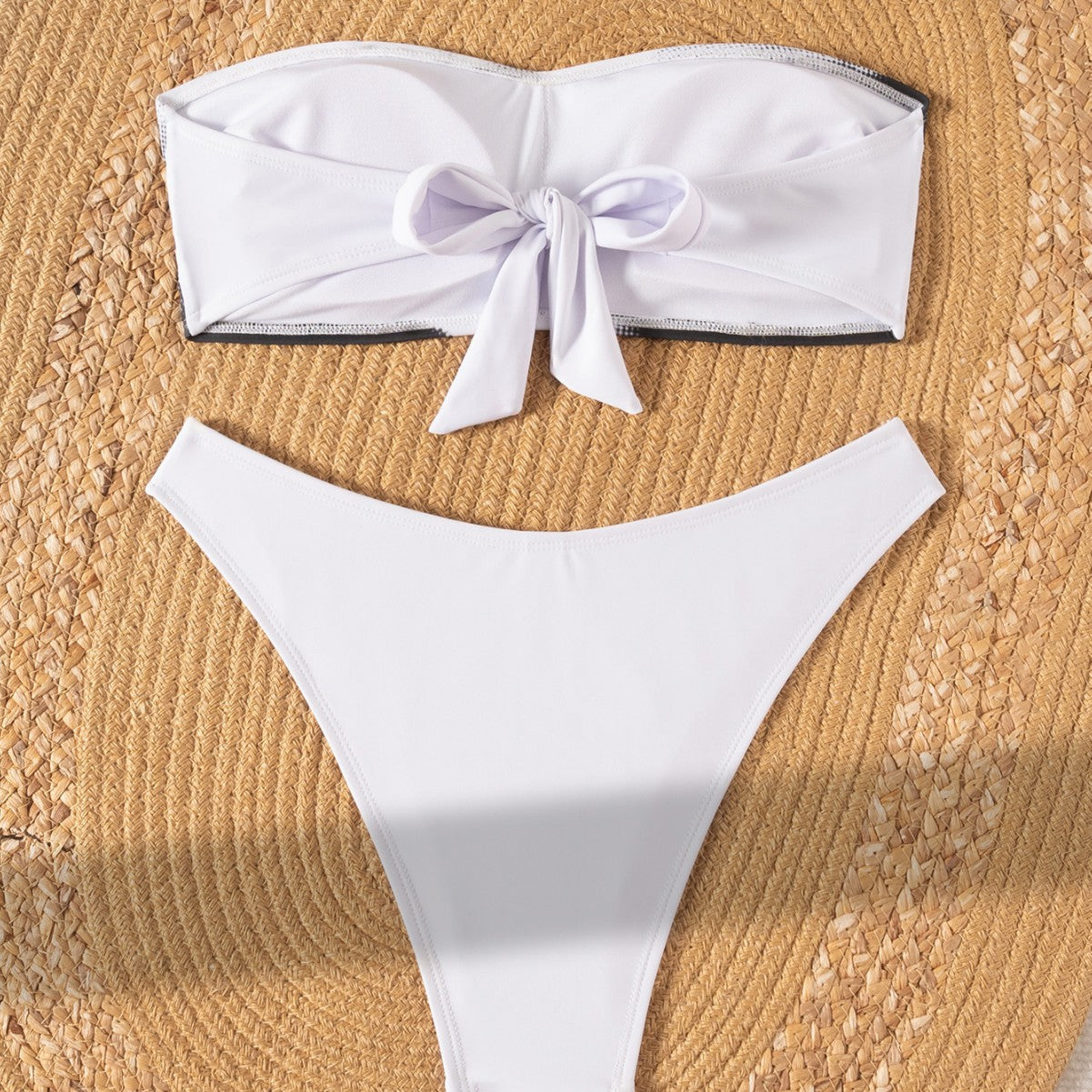 Strapless printed sexy bikini with swimsuit system