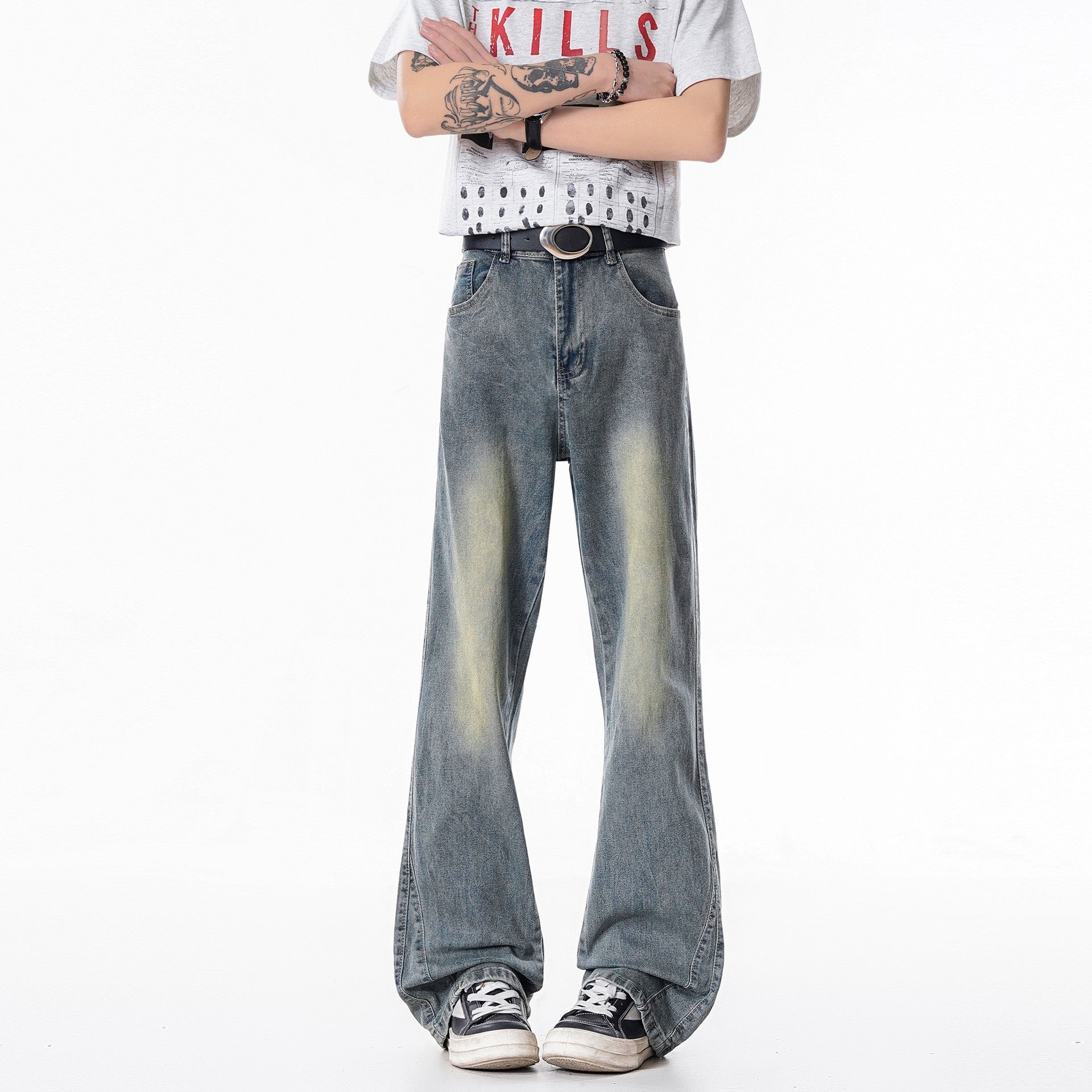 Slim Fit Straight Leg Denim Jeans Men