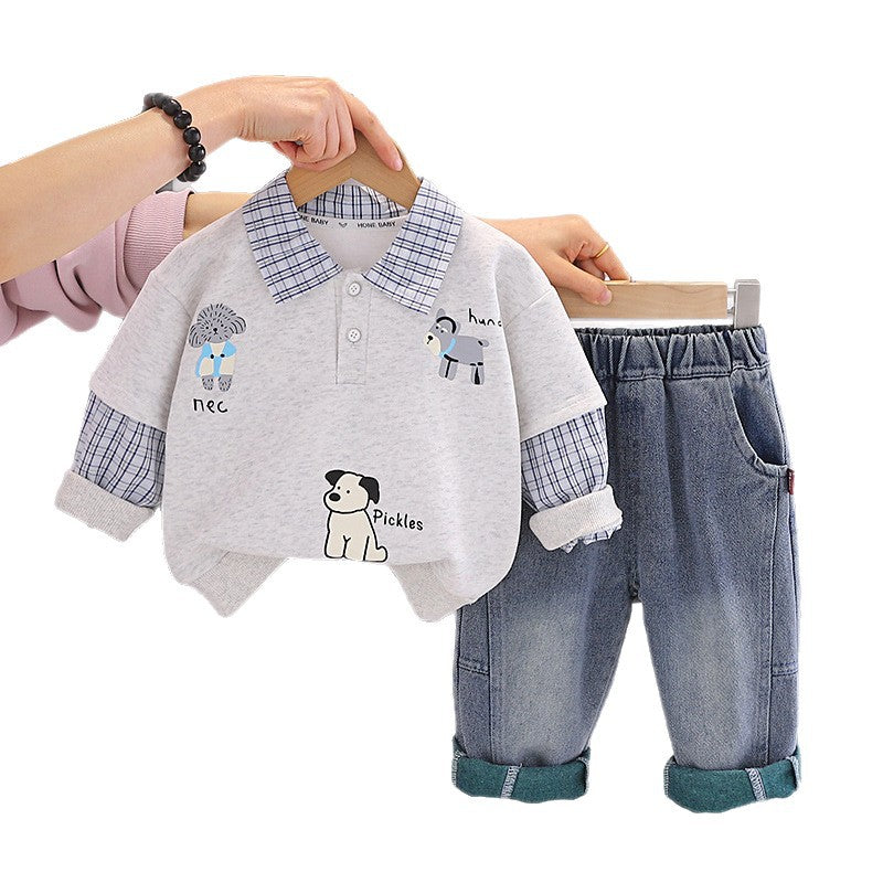 Sweatshirt fake two-piece set for baby children's clothing