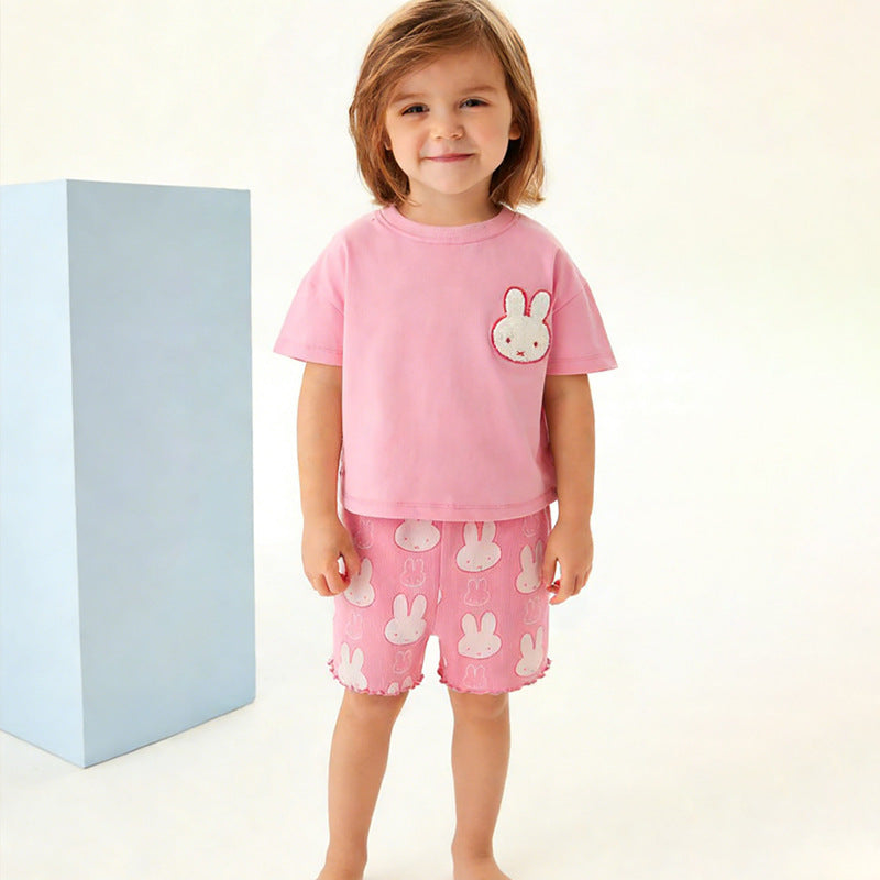 Round neck short sleeved top and shorts set