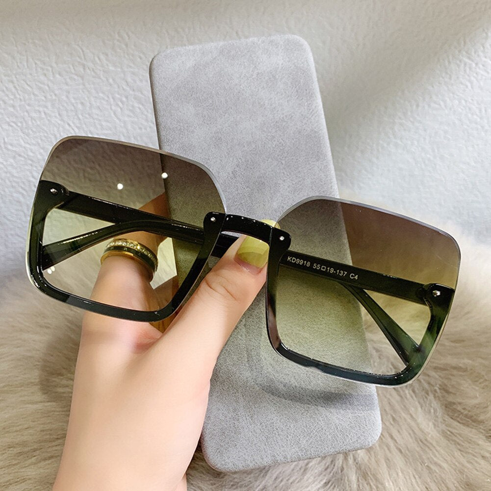 Gradient Square Sunglasses Women Vintage Oversized Sun Glasses Men Brand Designer Trend Colored Glasses Outdoor UV400