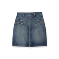 Mid waist casual denim Midi skirt