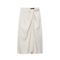 Elegant pleated knot wrapped scarf MIDI skirt