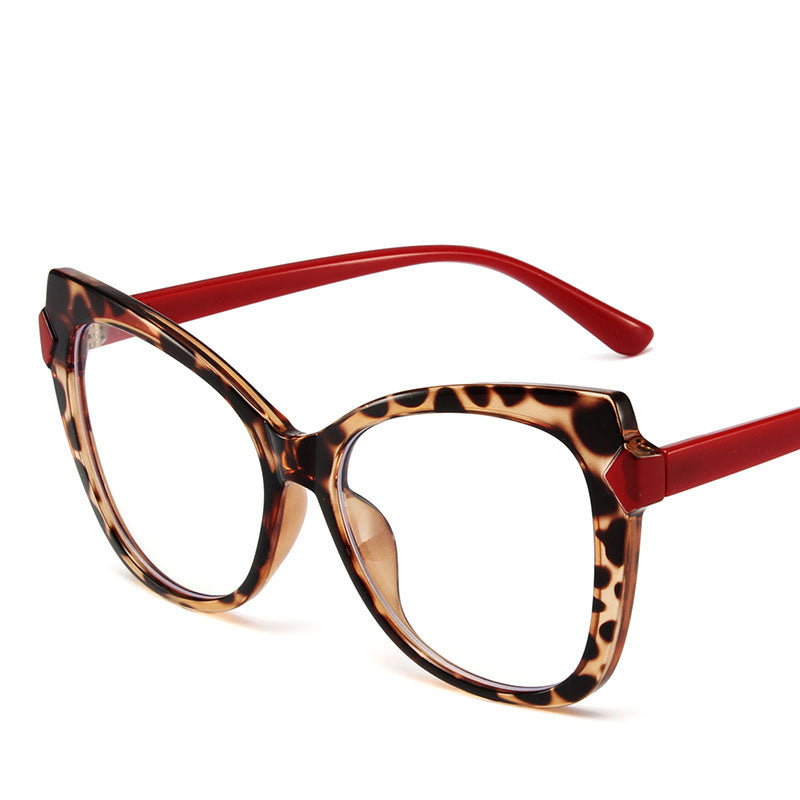 New TR High-Definition Anti-Blue Light Glasses Personality Contrast Color Trend Glasses Frame Retro Cat's Eye Plain Light Lenses