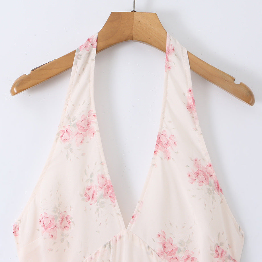 Rose medium long neck hanging sun dress