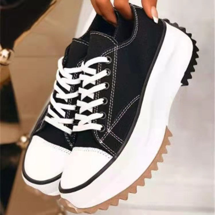 Low cut thick soled canvas shoes for women canvas thick soled canvas shoes