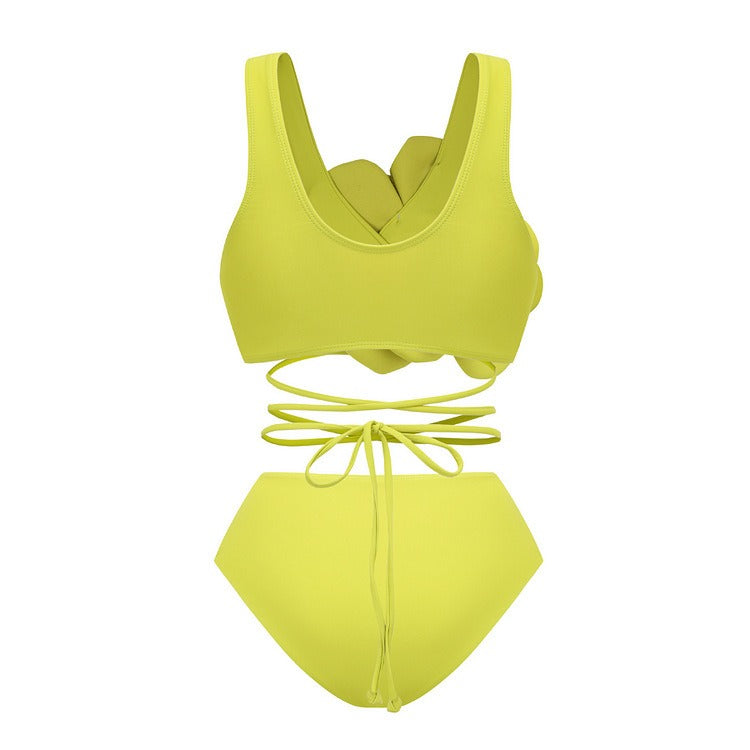 Sexy high waistband bikini three piece set