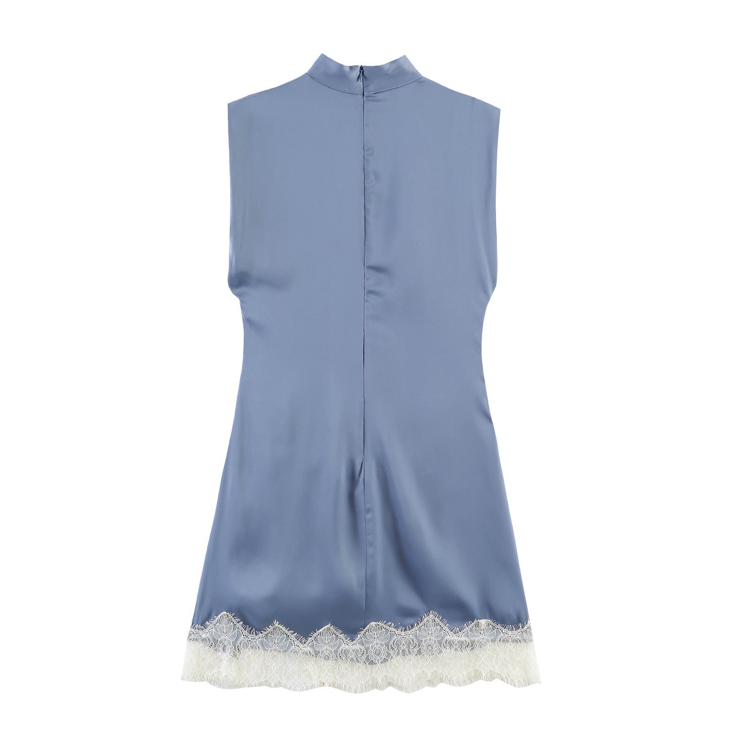 Lace Detail Satin Texture Dress