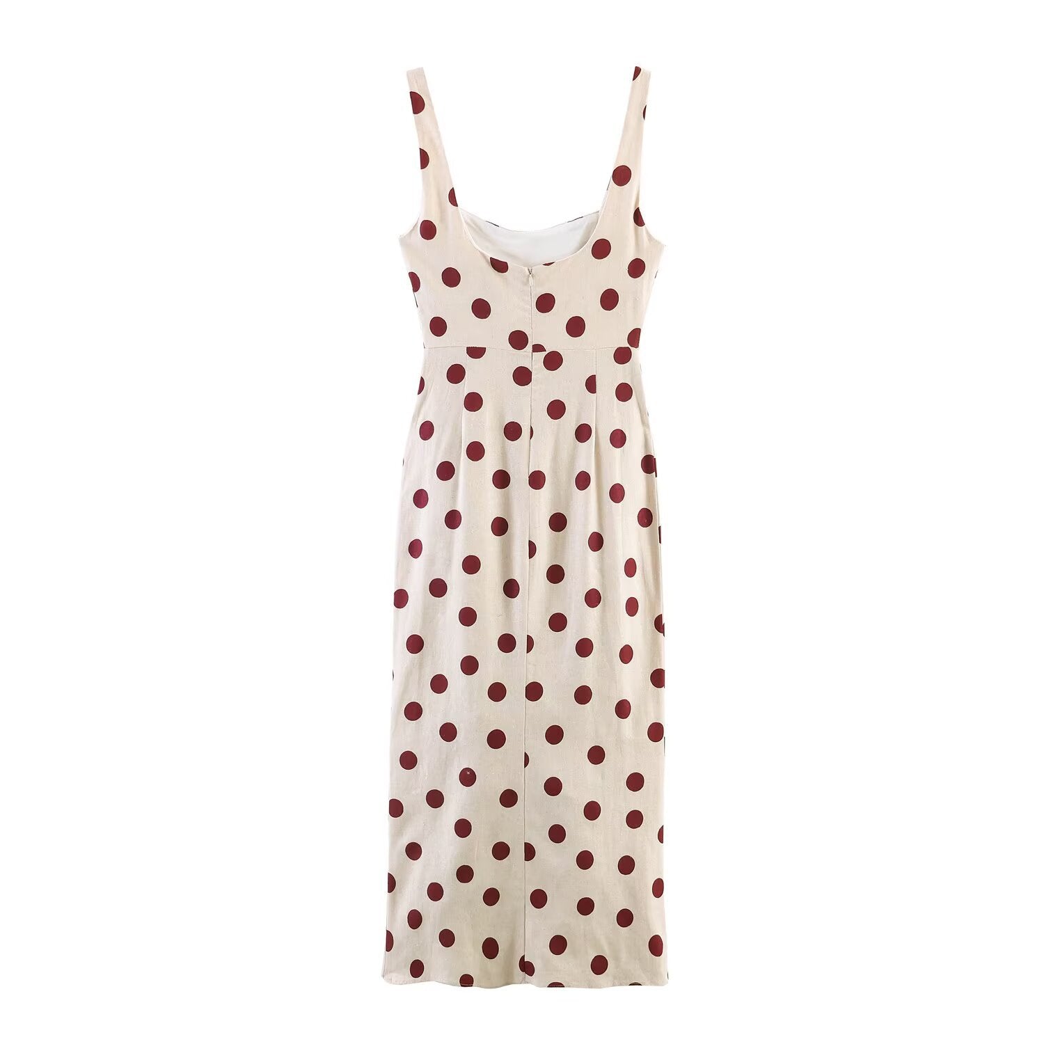 Irregular linen blended MIDI dress