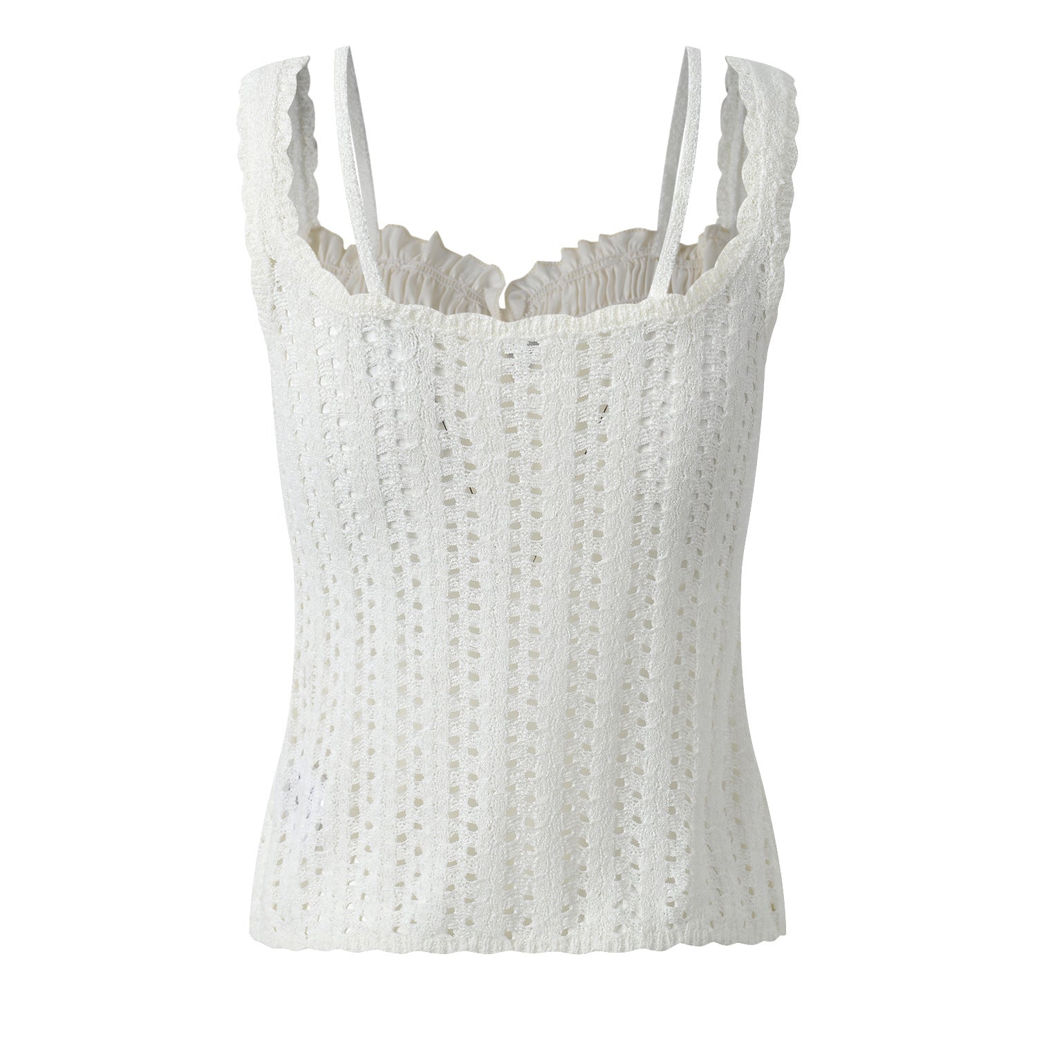 Lace patchwork slim fit camisole top