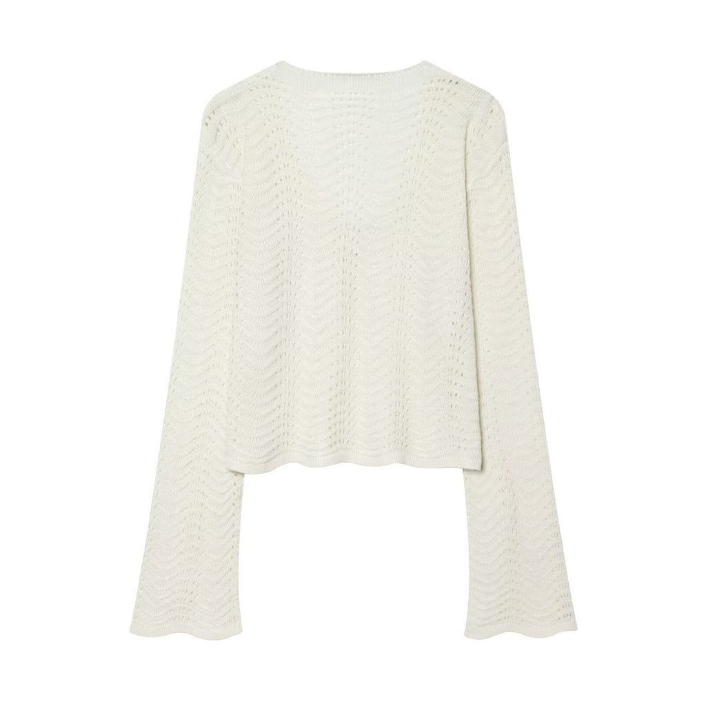 Commuting style elegant knitted long sleeved+skirt set