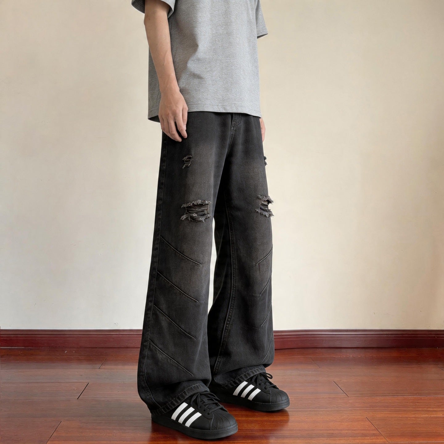 Ripped Denim Pants for Men