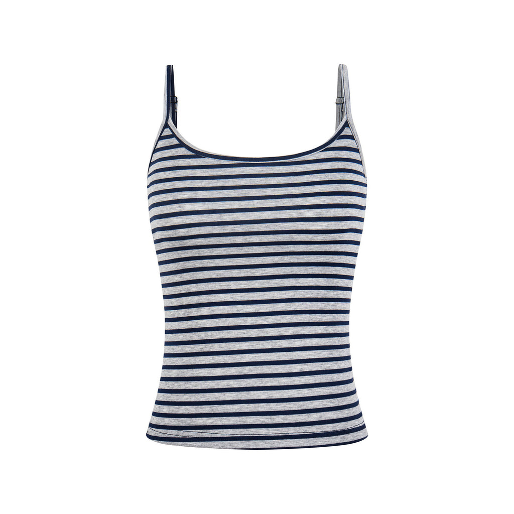 Colorful Stripe Tank Top, Fitted Slimming Bodysuit