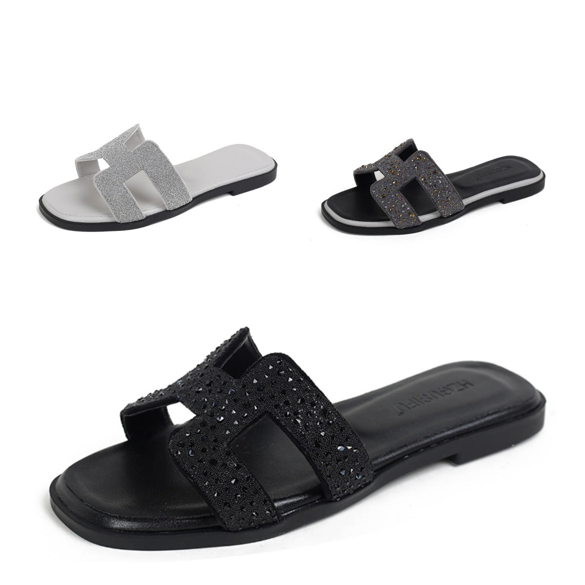 Color-block Slides for Women,Beach Travel Shoes