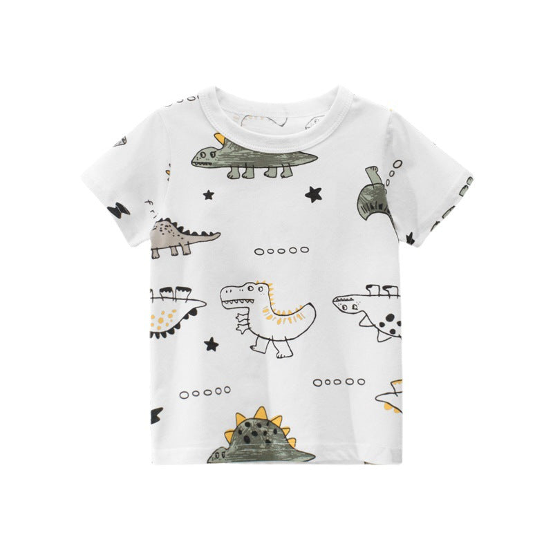Dinosaur Print Kids' Short Sleeve T-Shirt for Boys