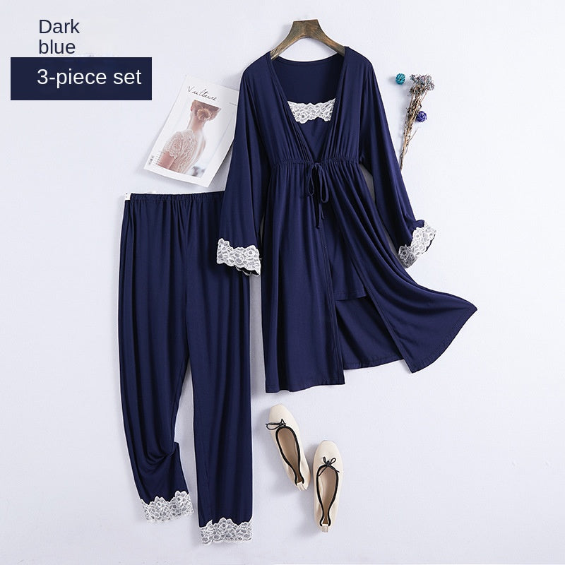Modest Modal Postpartum Clothing Lightweight Pregnant Sleepwear Home Wear Fashion Dress Nursing Set Two-Piece Set