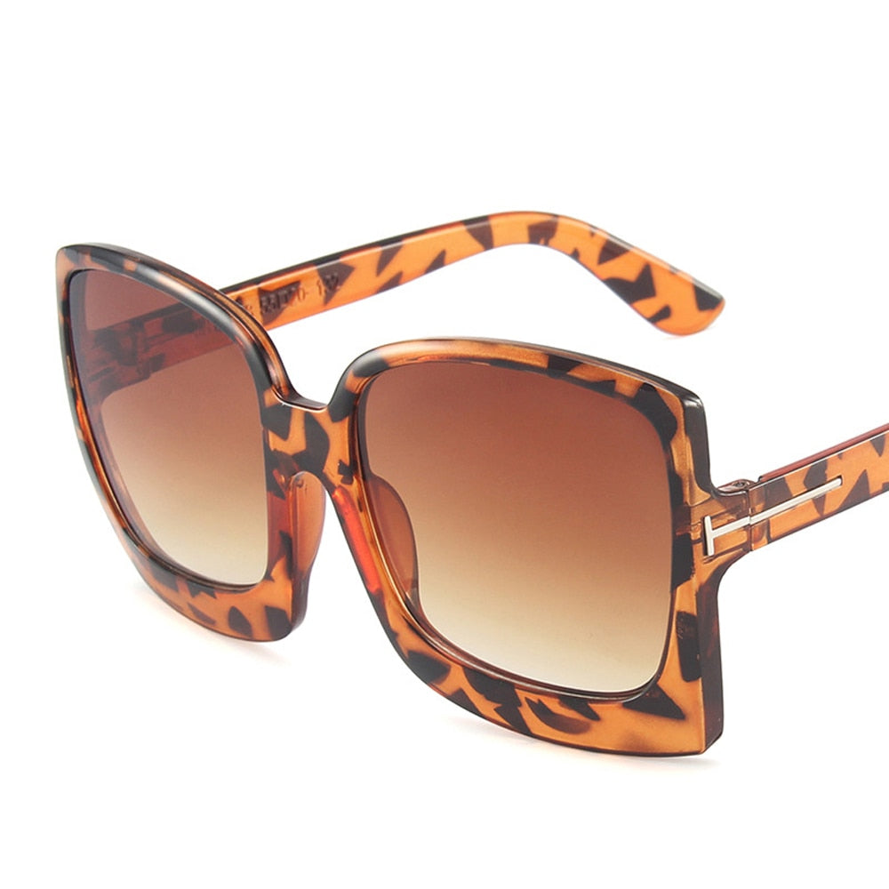 Square Sunglasses Women Vintage Brand Oversize Sun Glasses Black Gradient Female Glasses Men UV400