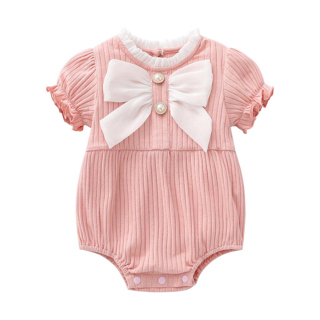 Short sleeved bow tie jumpsuit