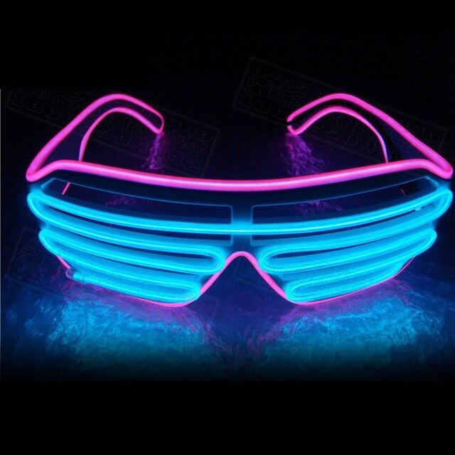 Double-colored Neon Luminous Glasses Flashing Eyeglass Party Wire LED Light Glasses Halloween Fluorescent Glowing Glasses Party
