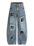 Jeans for Women with Letter Print,Casual Pants