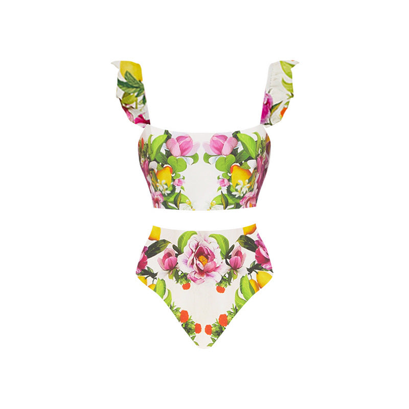High Waist Printed Bikini Swimwear for Women,  Beach Swim Suit