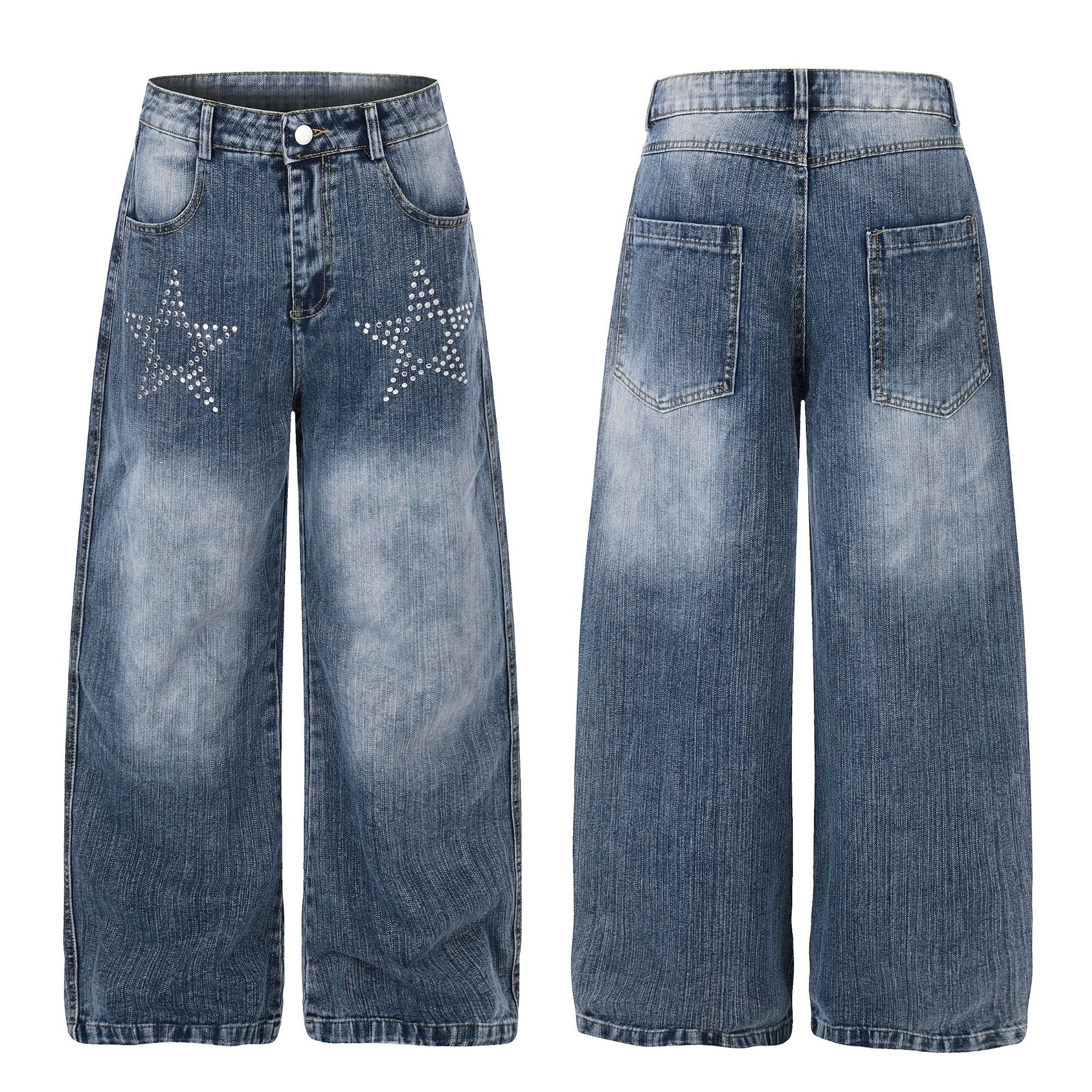 Wide Leg Jeans Women Loose Straight Washed Distressed Trendy Casual Pants