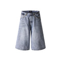 Loose denim shorts