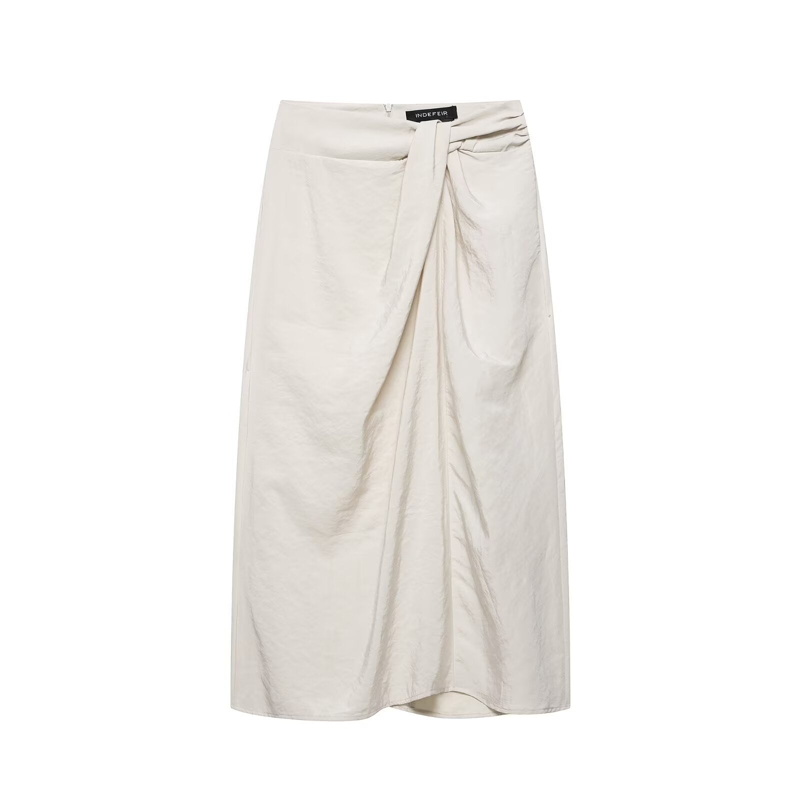 Elegant pleated knot wrapped scarf MIDI skirt