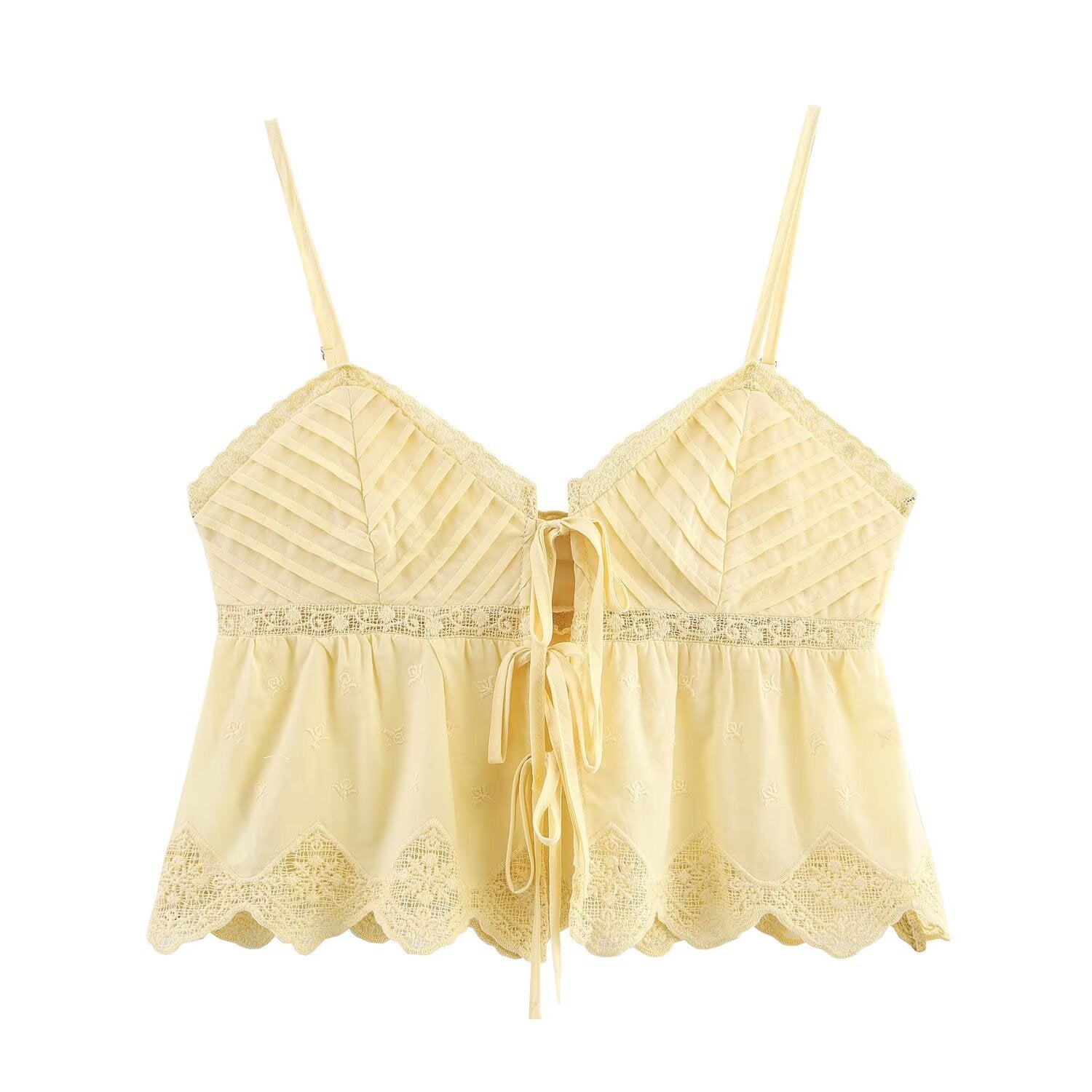 Spicy girl embroidered short camisole top