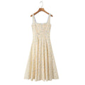 Cotton printed lace up long dress