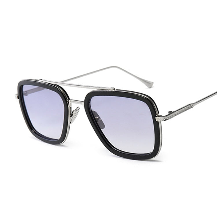 Black Sunglasses Woman/man Mirrored Designer Brand Woman Glasses Vintage Blue Lens Sun Glasses Female UV400