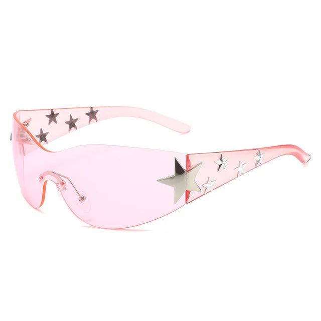 New diamond studded sunglasses five pointed star fashionable glasses