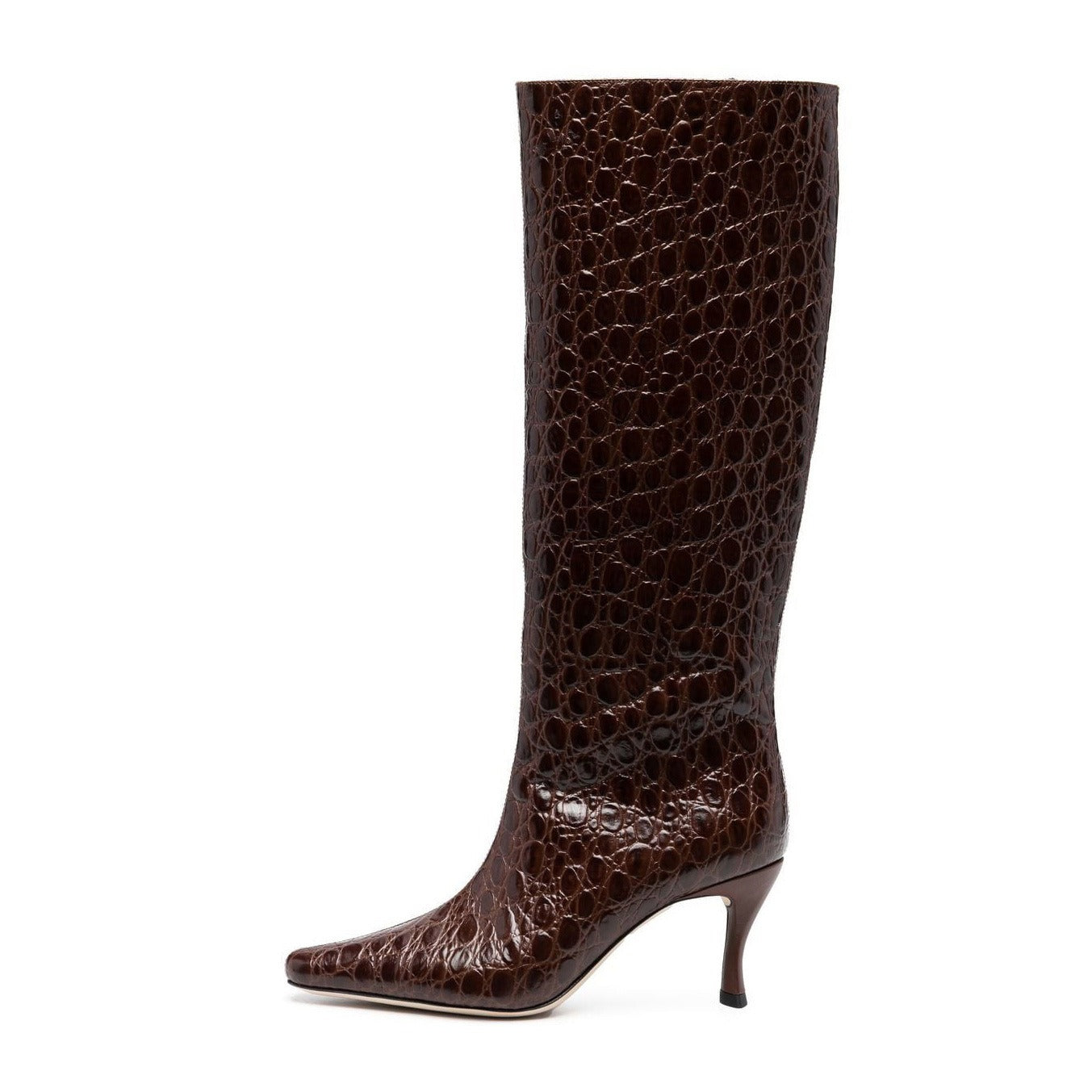pop design autumn winter motorcycle boots shoes women print leather knee high boots sexy high heels platform riding boots woman