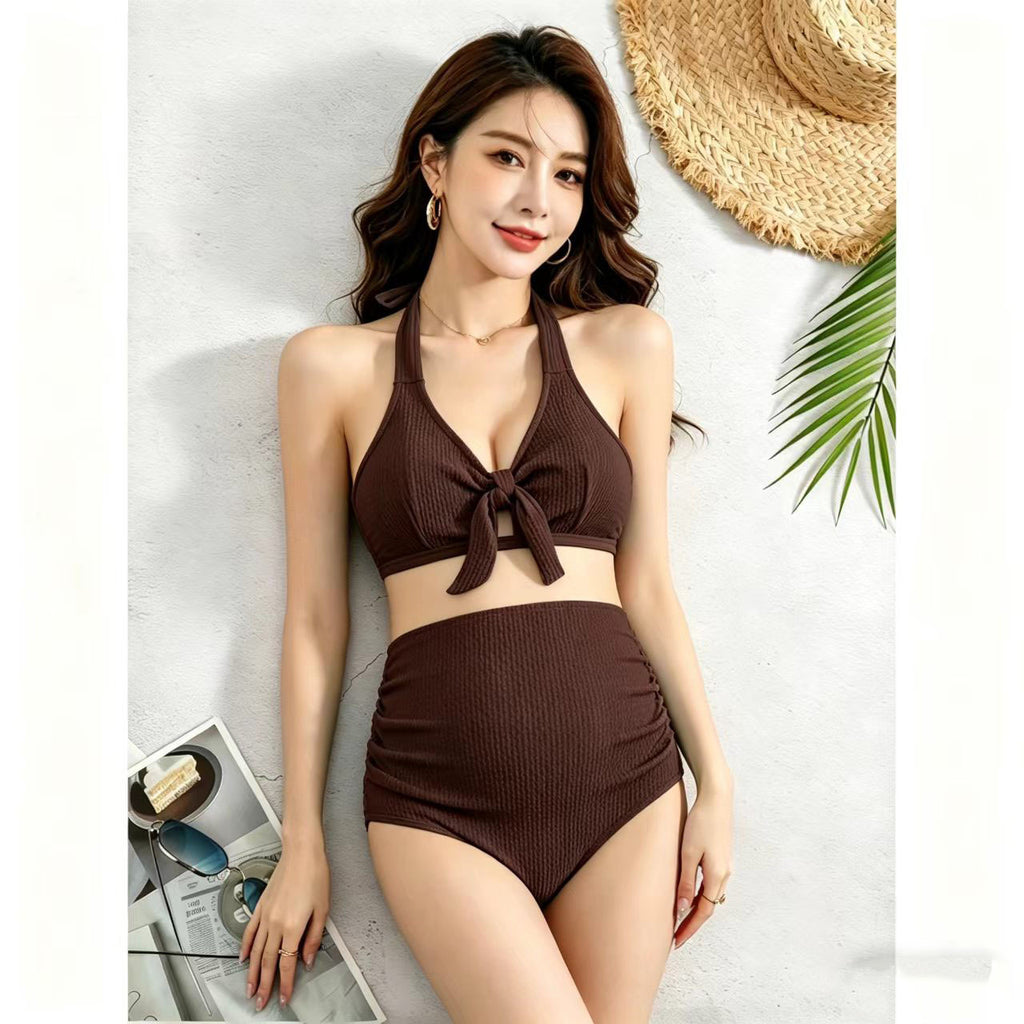 Women's Plus Size Swimwear Solid Color Tummy Coverage