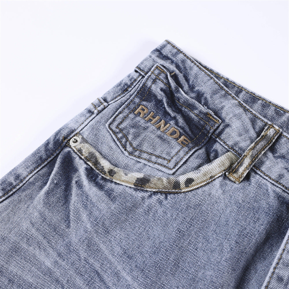 Loose denim shorts