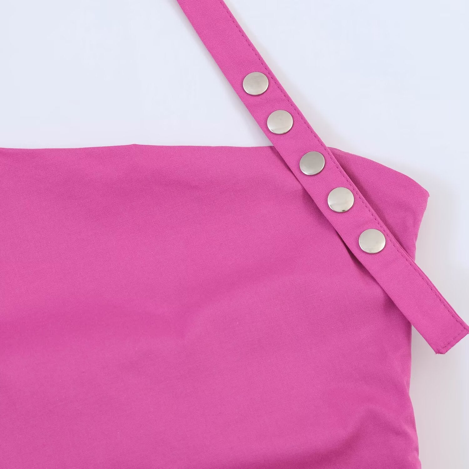 Stacked decorative hanging neck collar poplin dress