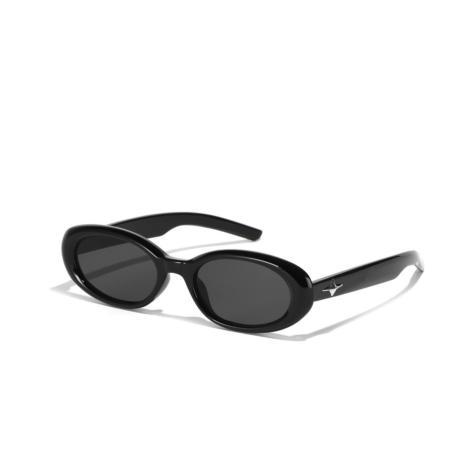 Oval rivet star sunglasses for women's glasses