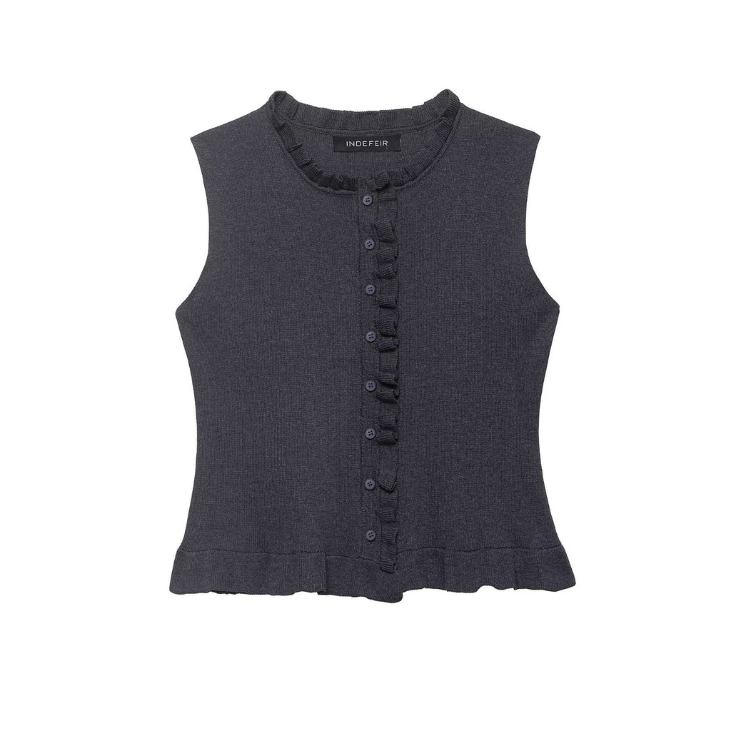 Stacked decorative soft sleeveless top