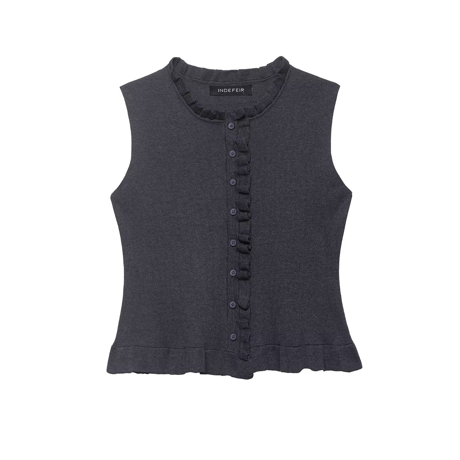 Stacked decorative soft sleeveless top