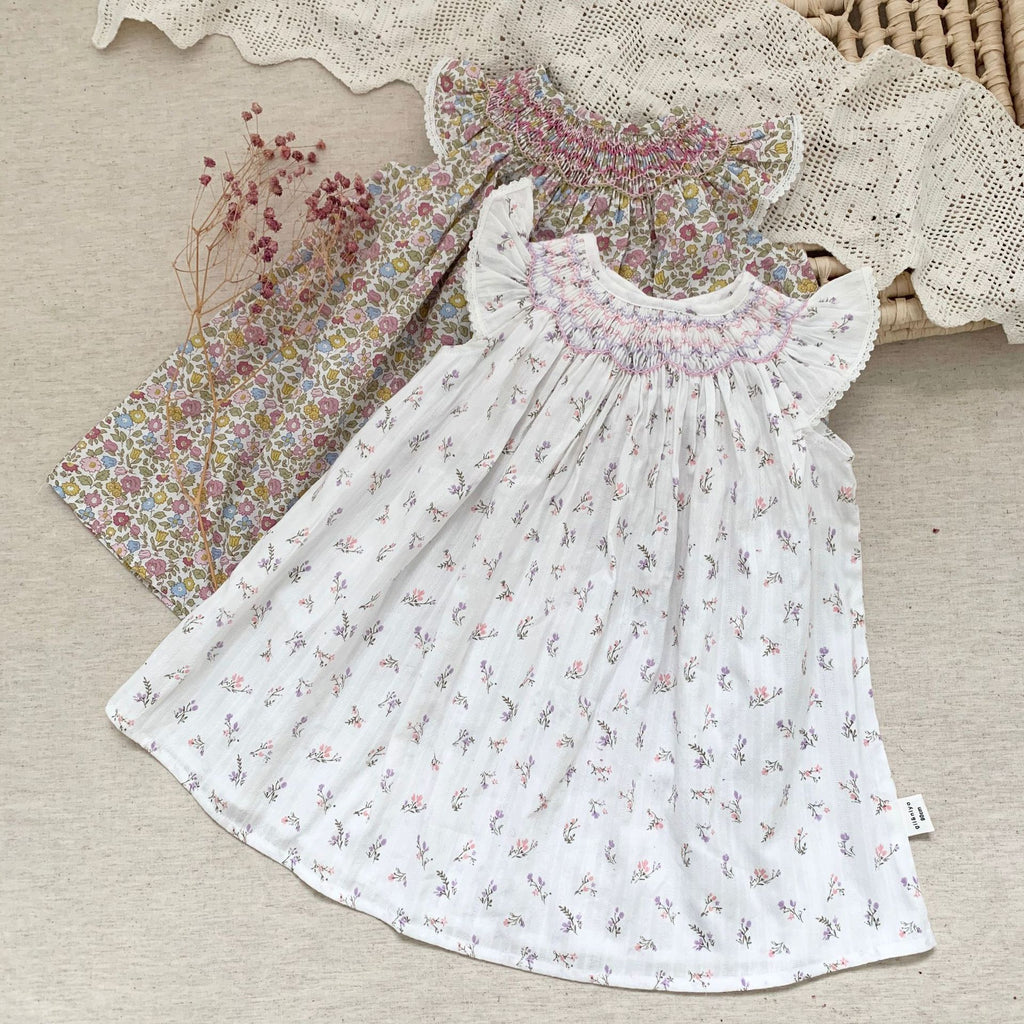 Lace ruffled girls' sleeveless dress